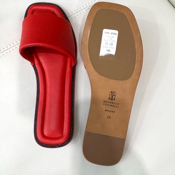 NWT - Brunello Cucinelli Red Slippers Vibrant Comfort - Picture 3 of 11